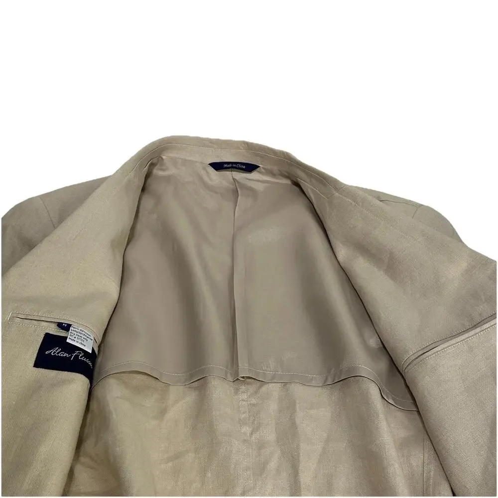 alan flusser 100% linen thomas flax blazer mens size M